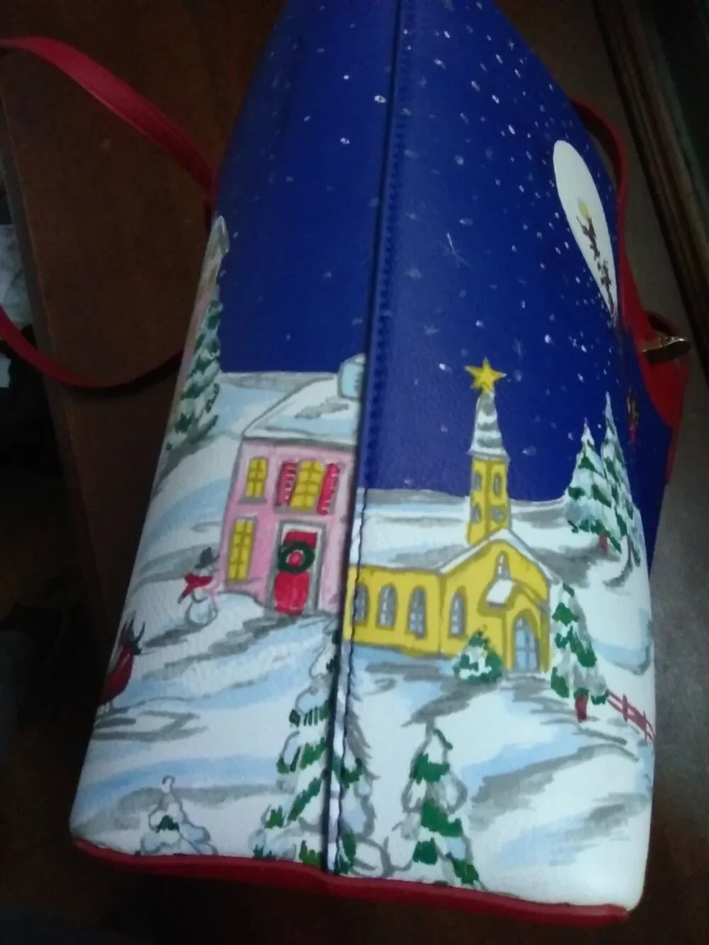 Talbots Christmas Scene Tote - Picture 6 of 10